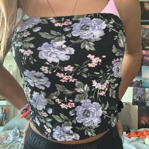 black with flowers tube top from tillys!